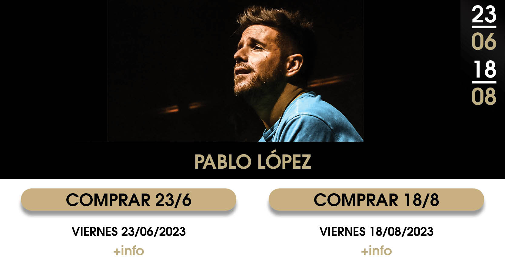 Fotografía promocional de Concierto de Pablo López en Marbella | Starlite Catalana Occidente 2023