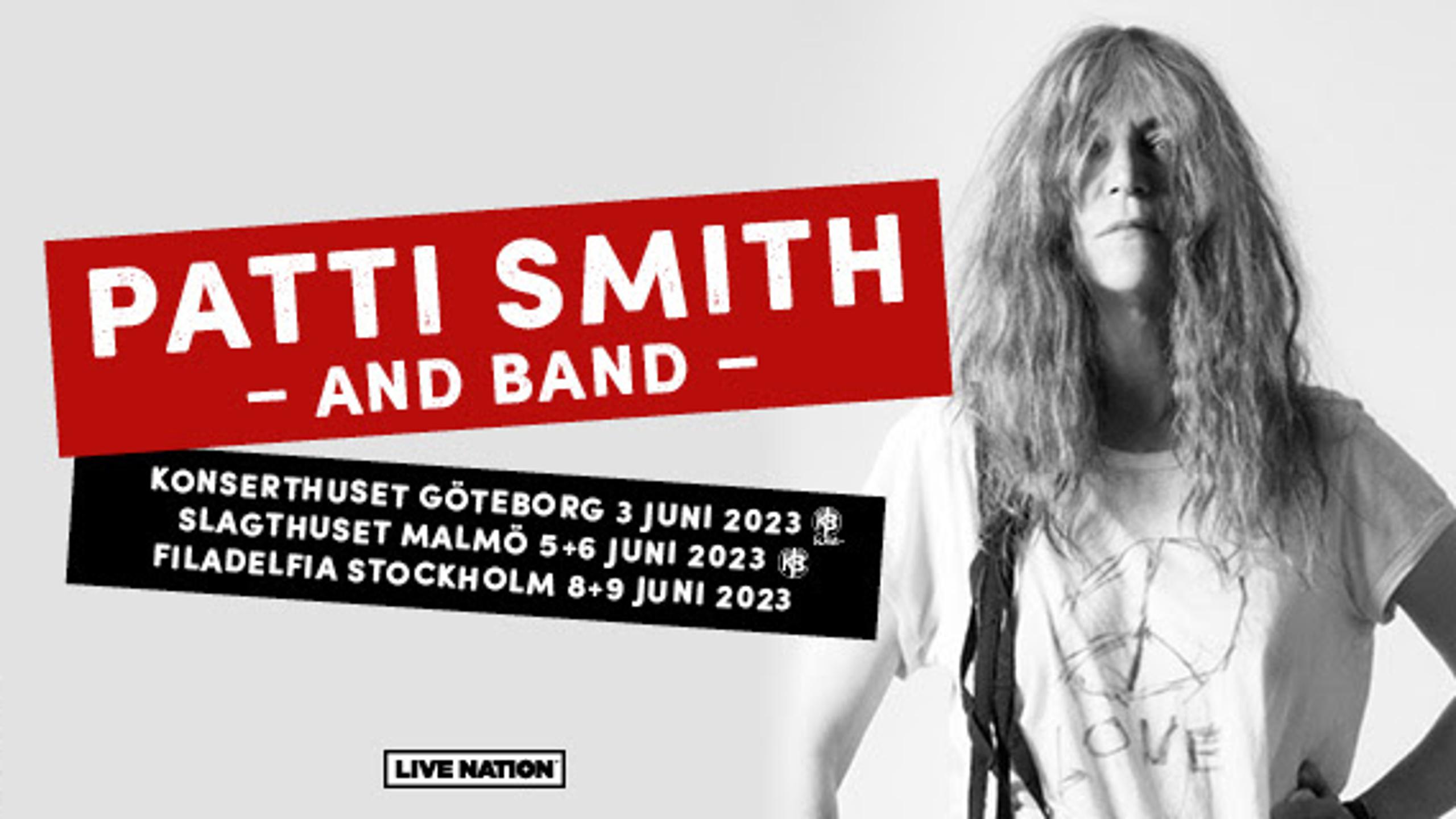 Patti Smith concert tickets for Filadelfia Convention Center, Stockholm