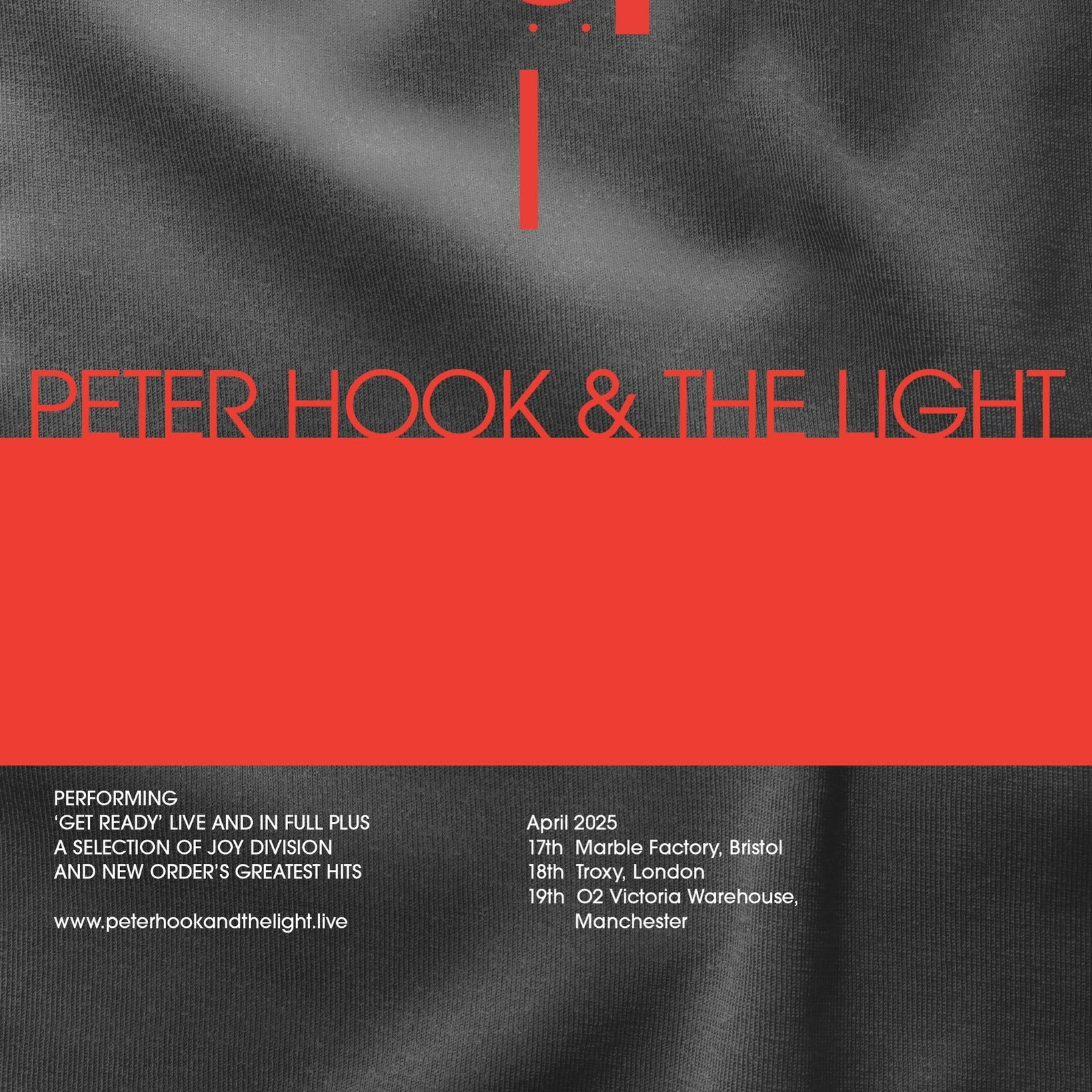 Fotografía promocional de Concierto de Peter Hook & the Light en Londres