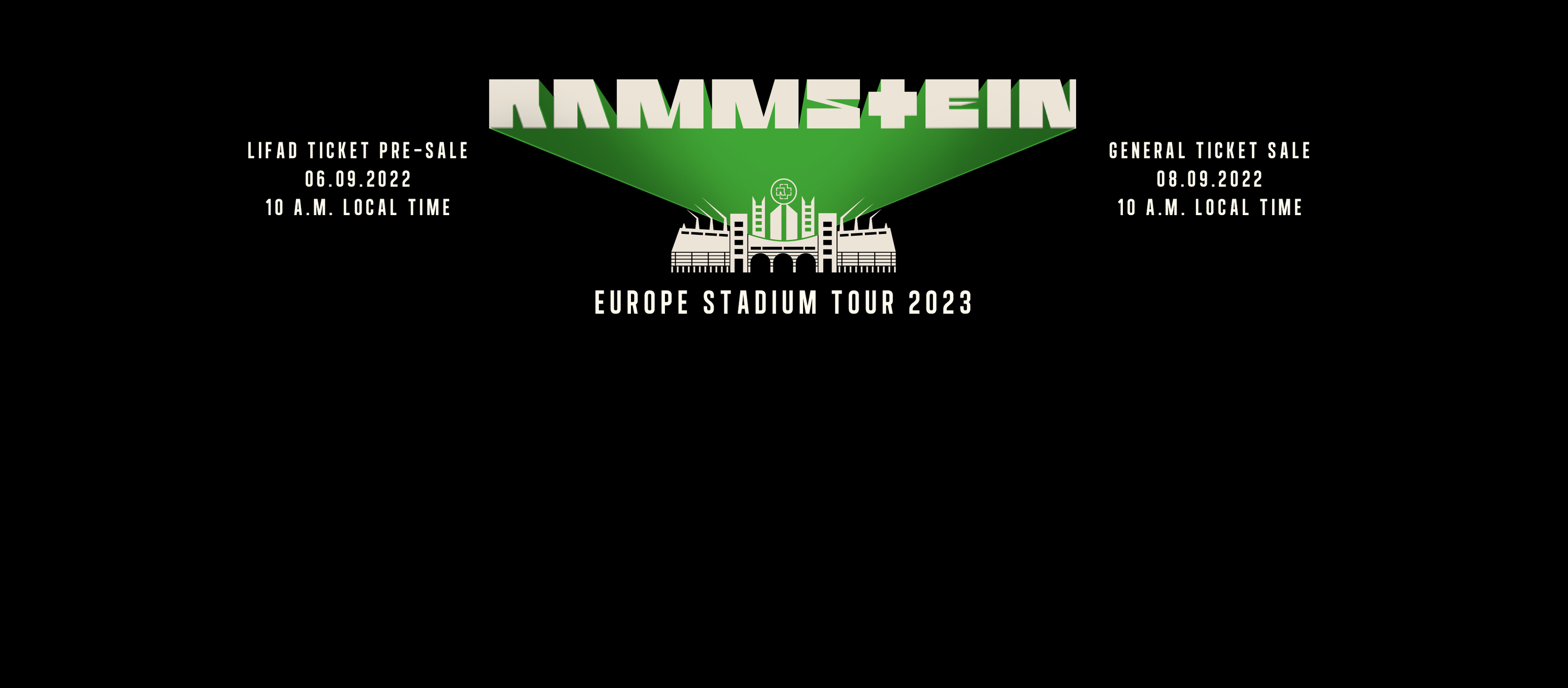 Photographie promotionnelle de Concierto de Rammstein en Múnich | Europe Stadium Tour 2023.