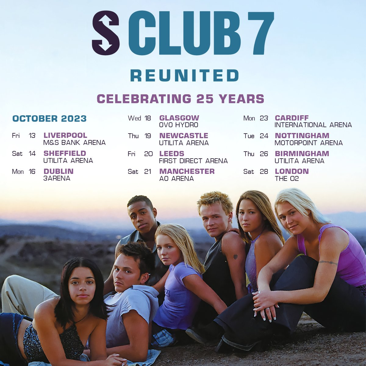 Fotografía promocional de Concierto de S Club 7 en Newcastle-upon-Tyne