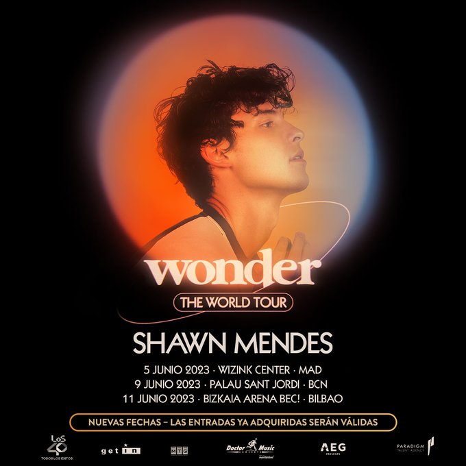 Promotional photograph of Concierto de Shawn Mendes en Madrid | Wonder, The World Tour.