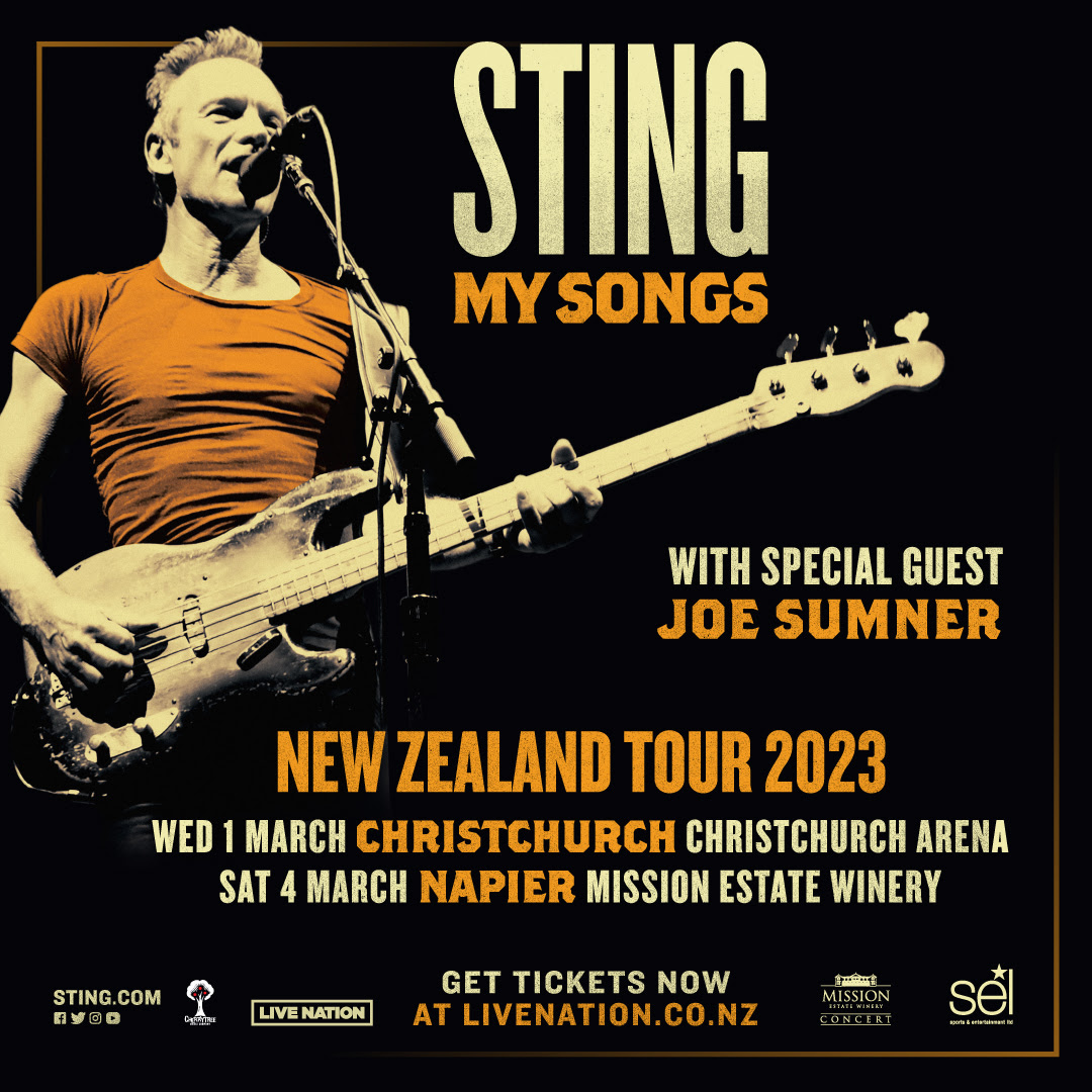 Promotional photograph of Concierto de Sting en Napier | New Zealand Tour 2023: My Songs.