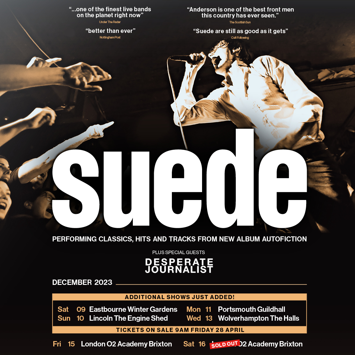 Fotografía promocional de Concierto de Suede en Eastbourne