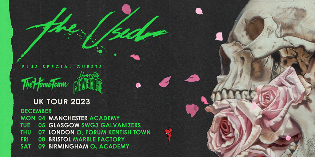 Promotional photograph of Concierto de The Used en Glasgow.