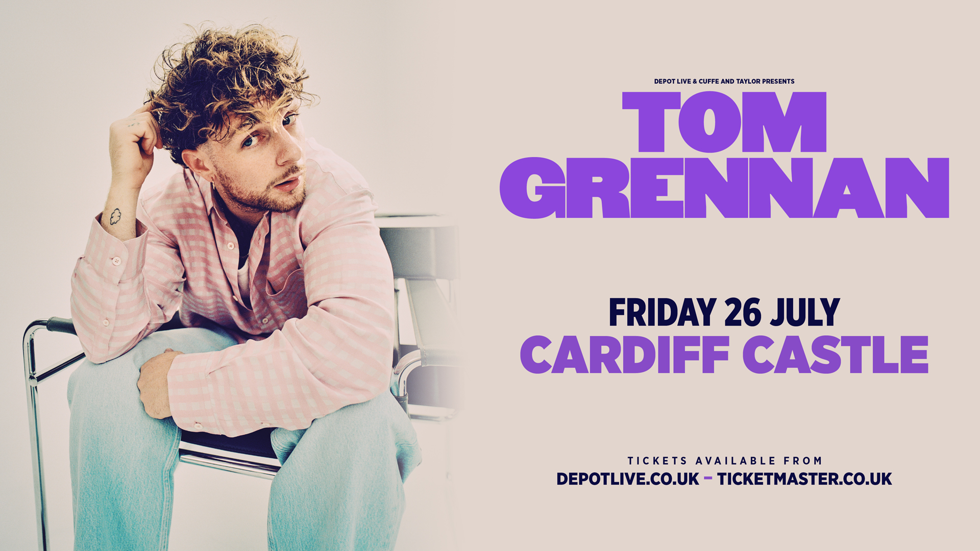Promotional photograph of Concierto de Tom Grennan en Cardiff.