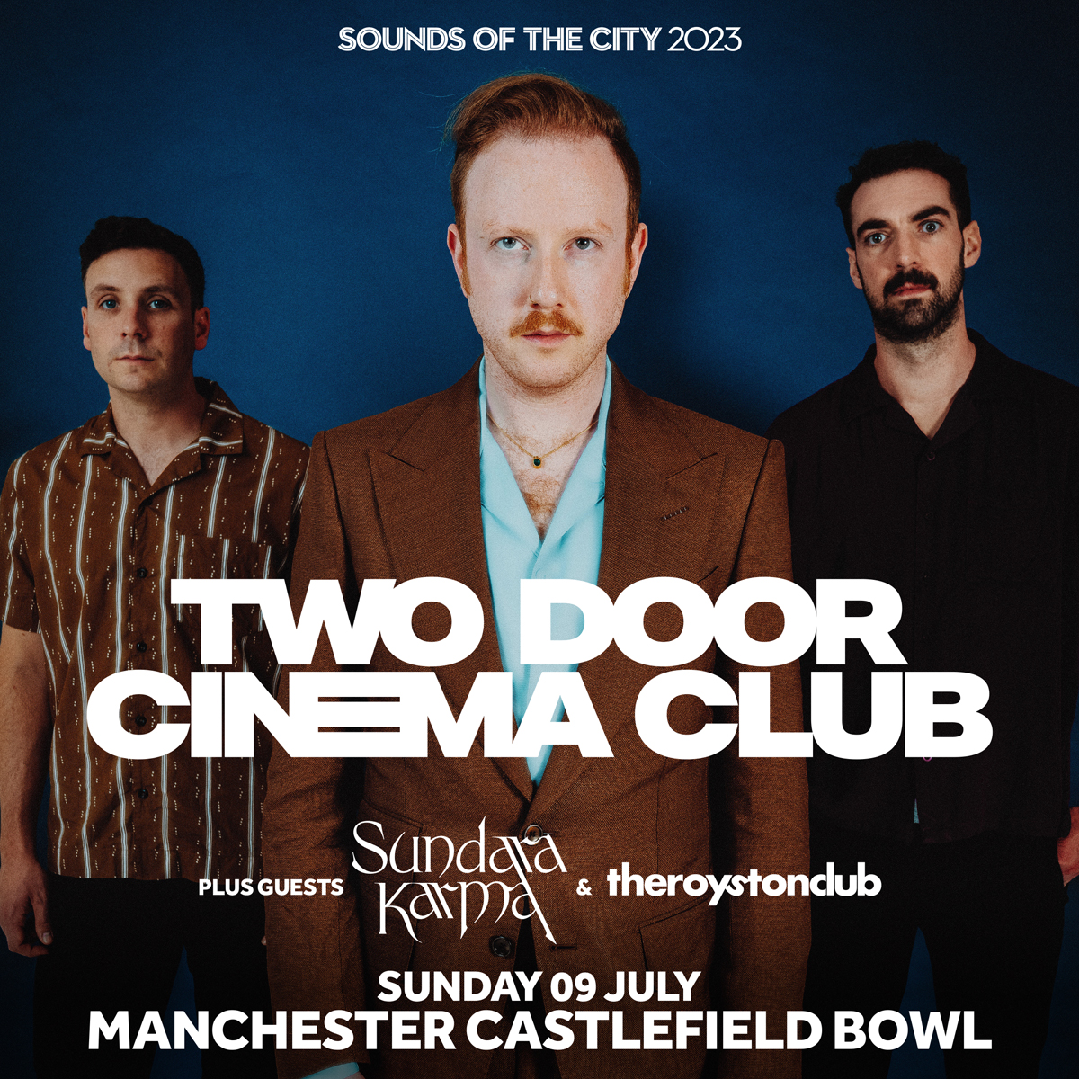 Promotional photograph of Concierto de Two Door Cinema Club en Manchester | Sounds of the City 2023.