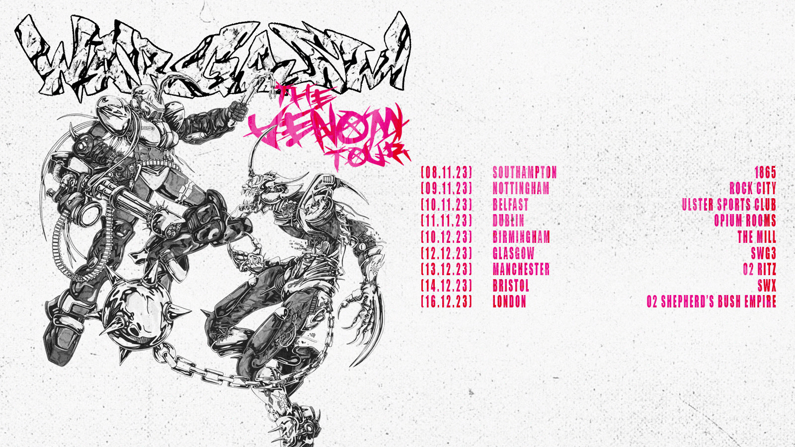 Fotografía promocional de Concierto de Wargasm en Southampton