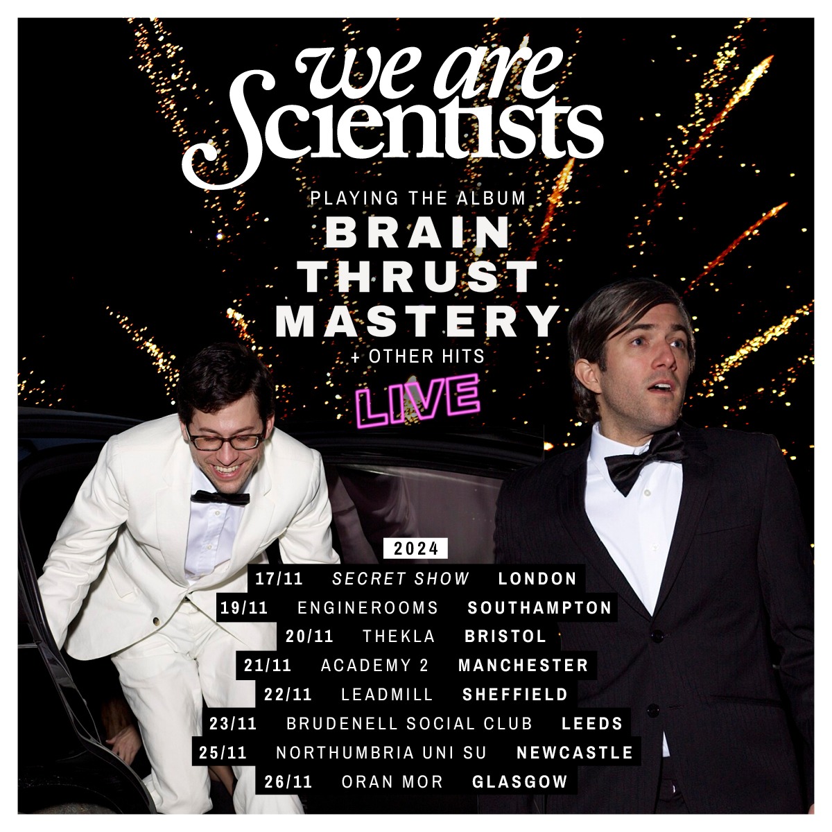 Promotional photograph of Concierto de We Are Scientists en Glasgow.