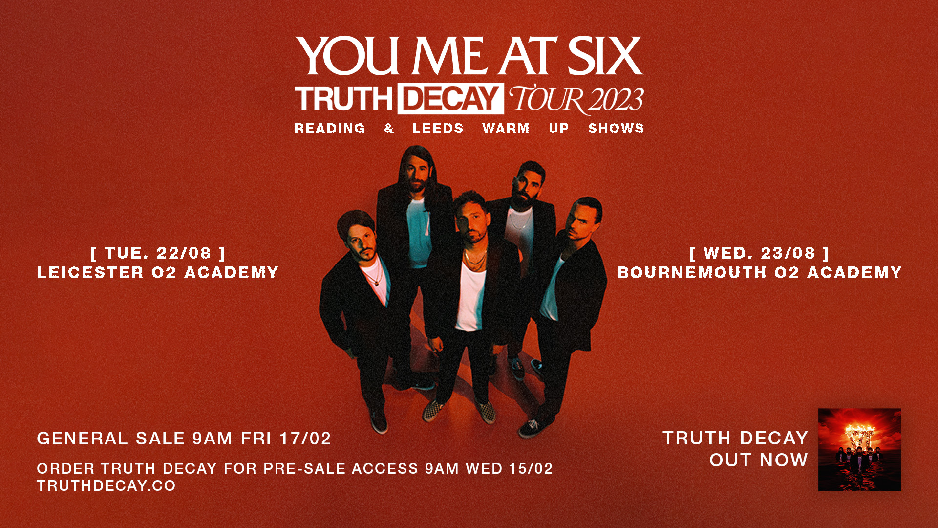 Fotografía promocional de Concierto de You Me At Six en Bournemouth