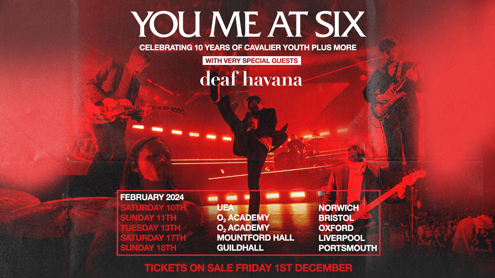 Promotional photograph of Concierto de You Me At Six en Norwich.