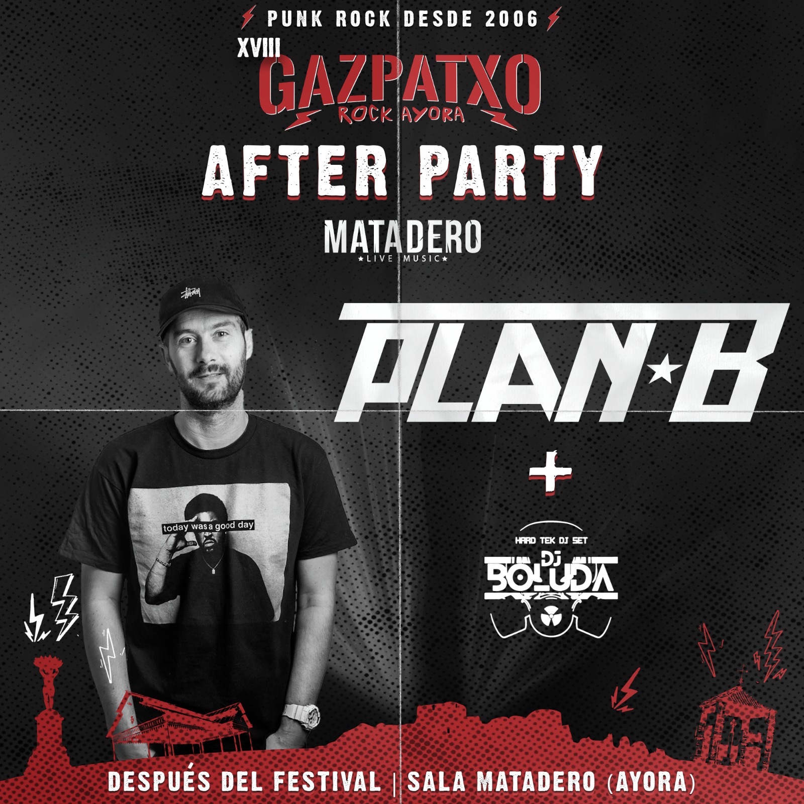 Fotografía promocional de Concierto Dj Plan B en Sala Matadero Ayora. After Party Gazpatxo Rock 2024