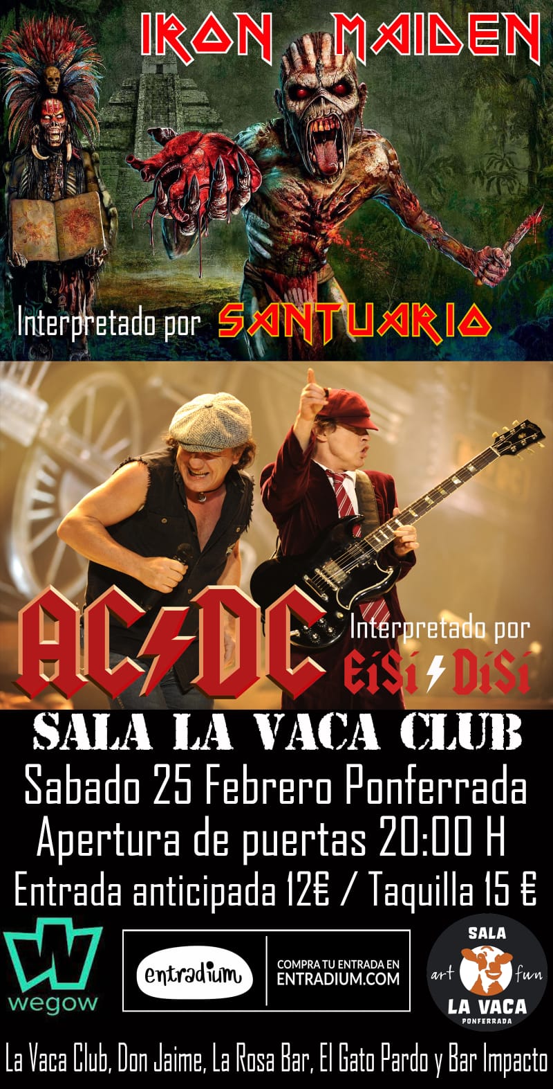 Fotografía promocional de Concierto EISI/DISI (Tributo a AC/DC)+Santuario (Tributo a Iron Maiden) en Ponferrada