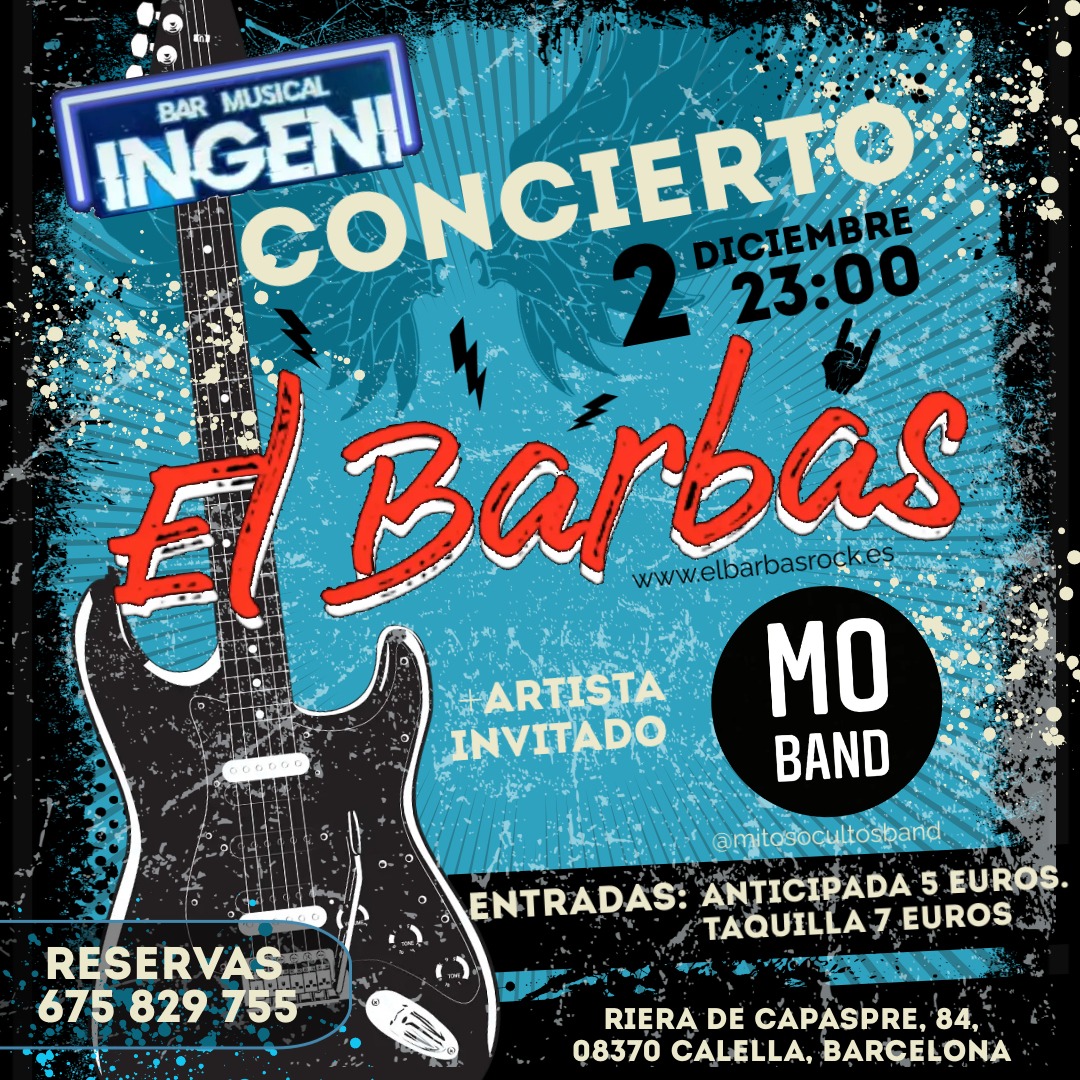 Fotografía promocional de Concierto El Barbas + MO en Calella