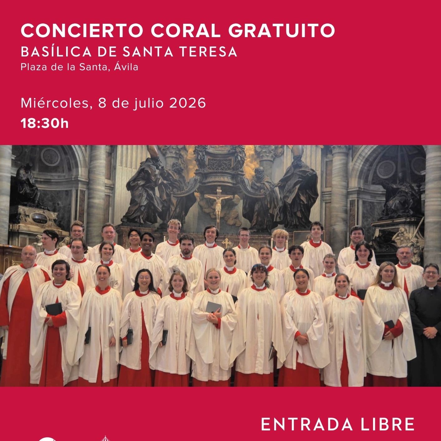 Fotografía promocional de Concierto Gratuito | CORO DE TRINITY COLLEGE MELBOURNE | Ávila