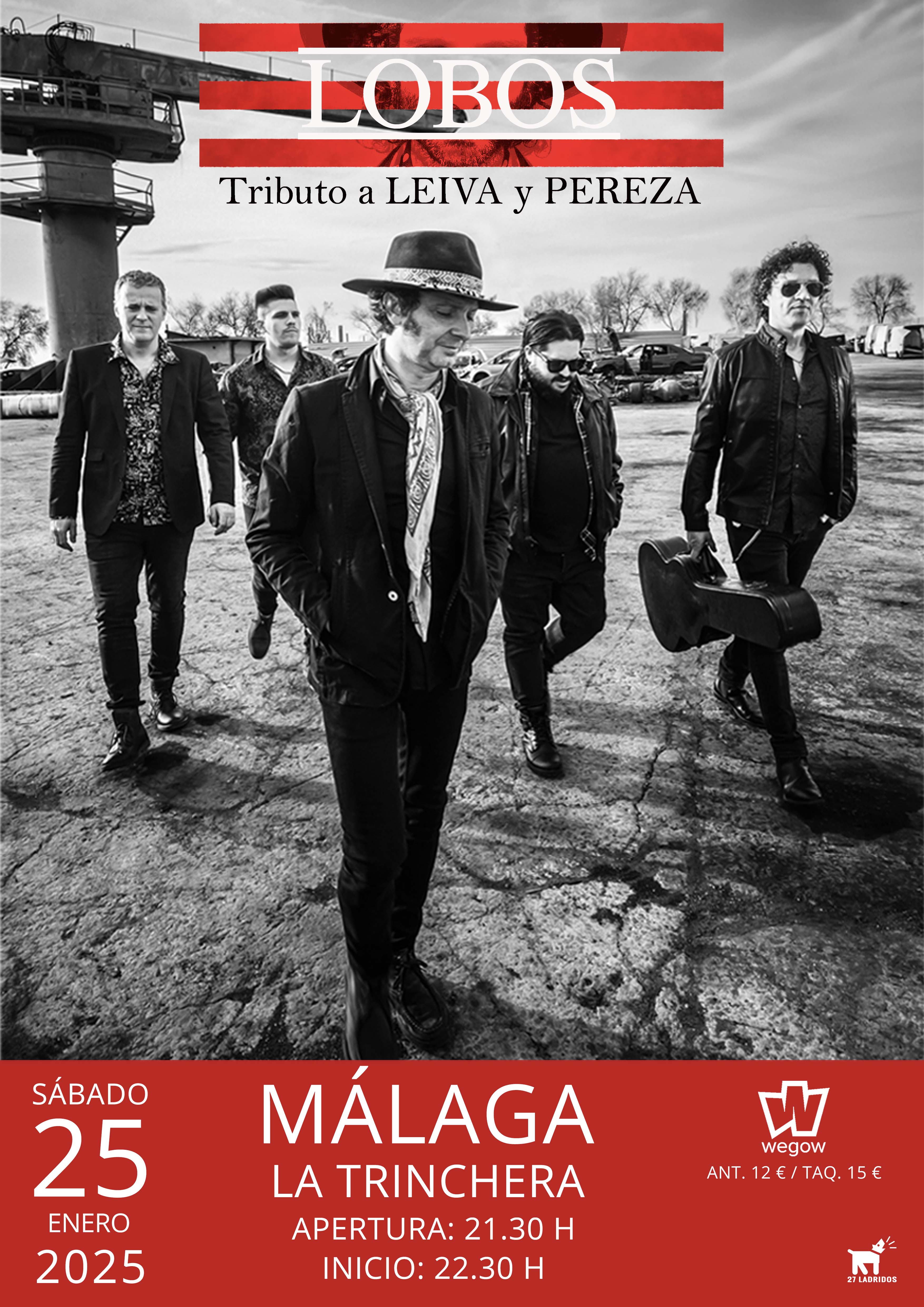 Fotografía promocional de Concierto Lobos (tributo a Pereza y Leiva) en Málaga