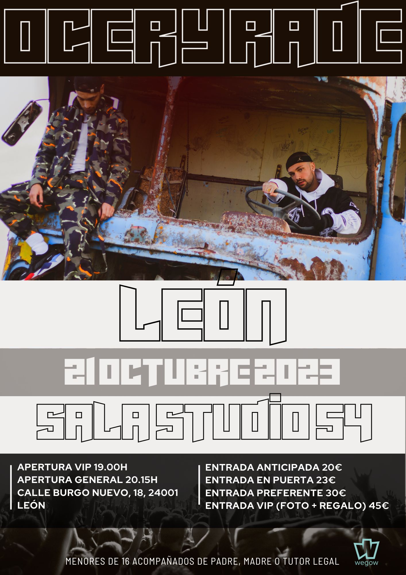 Fotografía promocional de Concierto OCER Y RADE en León