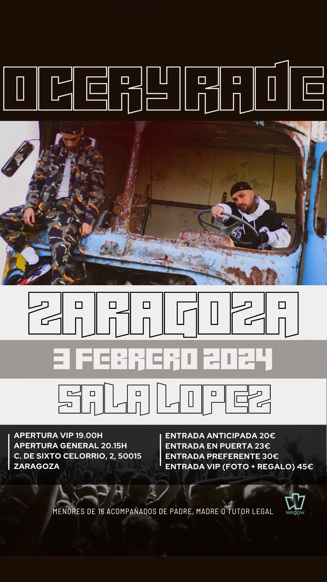 Fotografía promocional de Concierto OCER Y RADE en Zaragoza