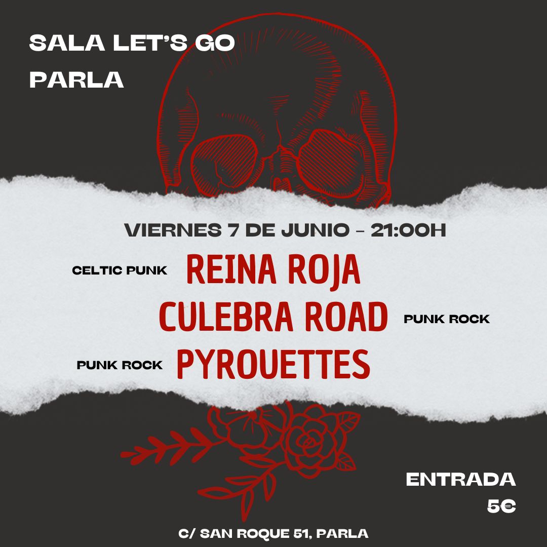 Fotografía promocional de Concierto Reina Roja - Culebra Road - Pyrouettes