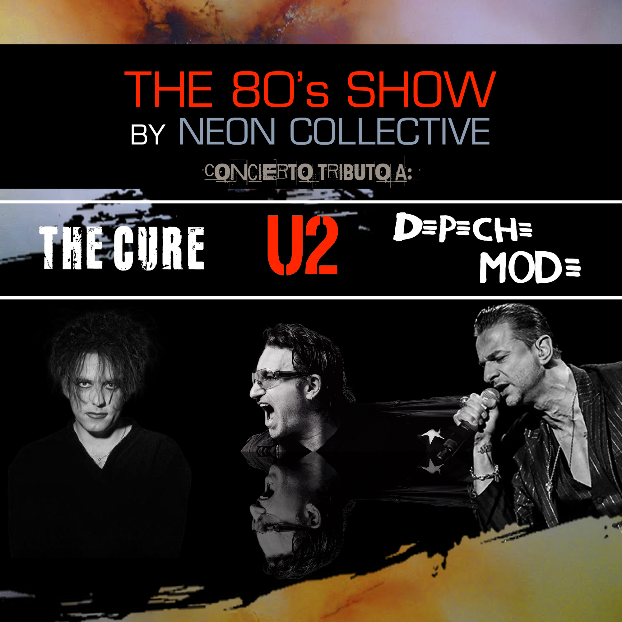 Fotografía promocional de Concierto The Cure, U2 & Depeche Mode by Neon Collective en León