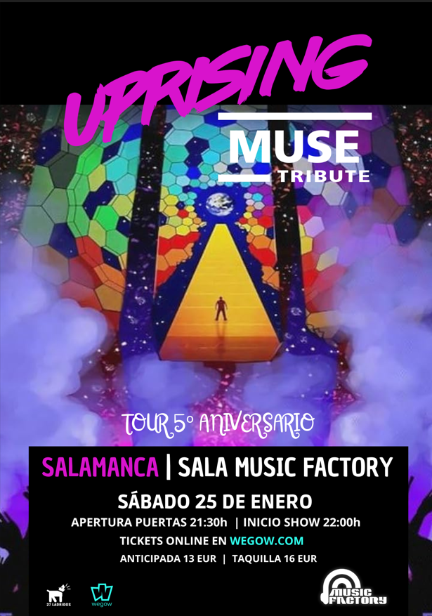 Fotografía promocional de Concierto Tributo a Muse by Uprising en Salamanca en sala Music Factory