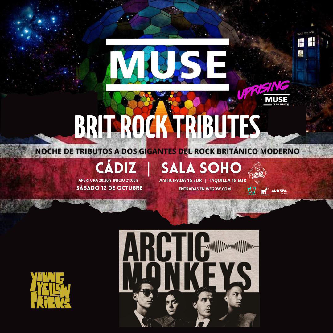 Fotografía promocional de Concierto Tributo a Muse by Uprising + Tributo a Arctic Monkeys by Young Yellow Pricks en Sala Soho en Cádiz