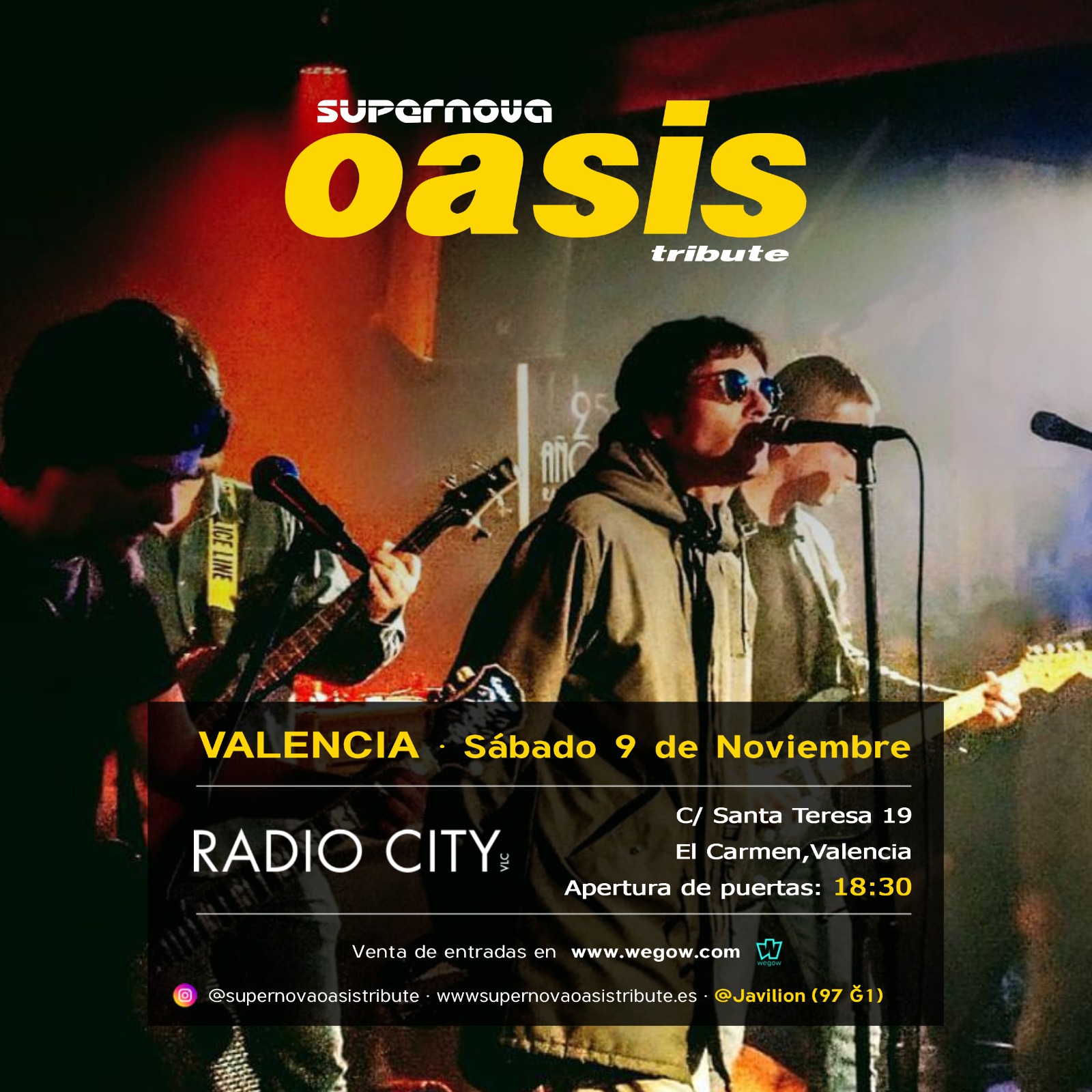Fotografía promocional de Concierto solidario: Tributo a Oasis por Supernova en Radio City