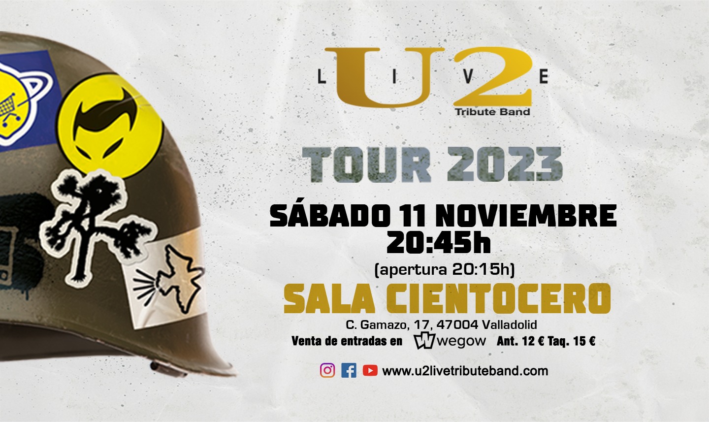 Fotografía promocional de Concierto U2LIVE en Sala Cientocero (Valladolid)