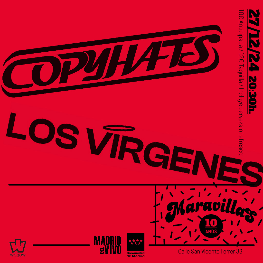 Fotografía promocional de Copyhats + Los Vírgenes en Maravillas Club