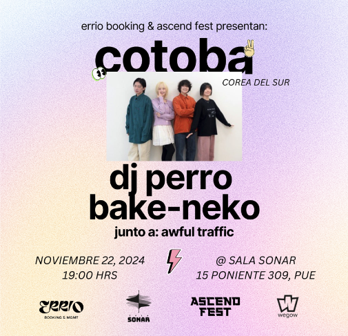 Fotografía promocional de cotoba (KR) + DJ Perro + BakeNeko en Puebla
