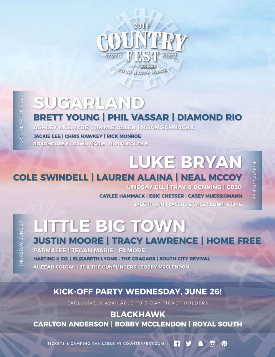 Promotional photograph of Country Fest 2019.