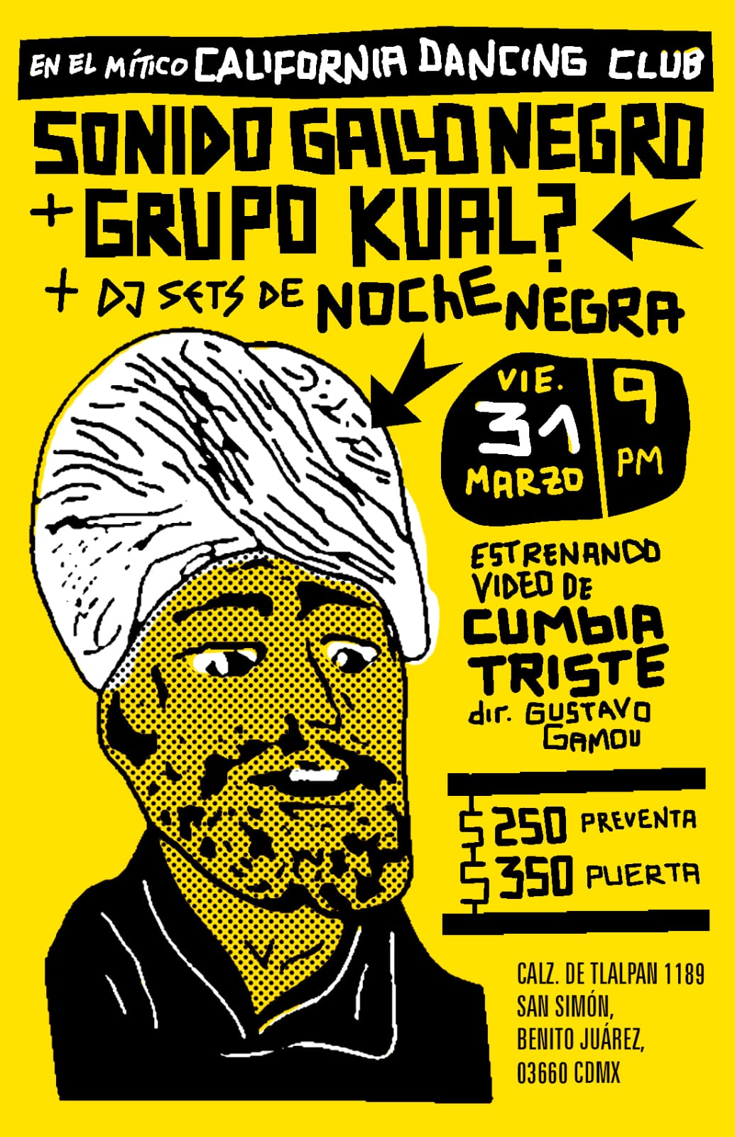 Fotografía promocional de CUMBIA TRISTE : Sonido Gallo Negro + Grupo Kual? + Noche Negra @ California Dancing Club