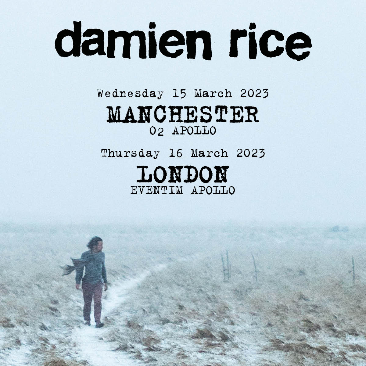 Damien Rice concert tickets for Hammersmith Apollo (Eventim Apollo), London  Thursday, 16 March 2023 | Wegow Spain