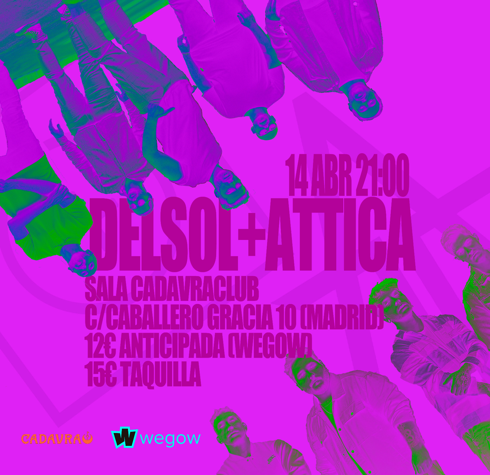 Fotografía promocional de DelSol en vivo en Madrid junto a Attica