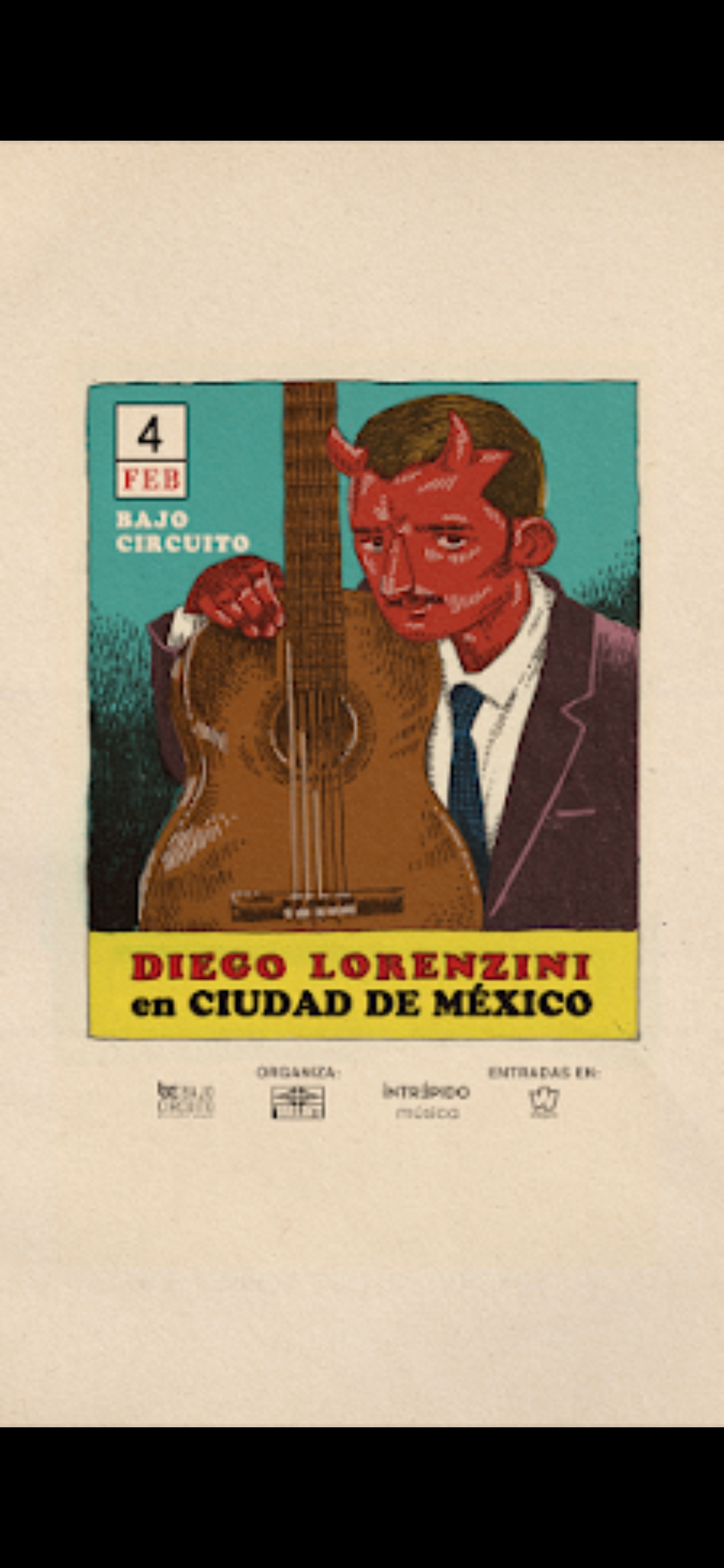 Fotografía promocional de Diego Lorenzini en Bajo Circuito