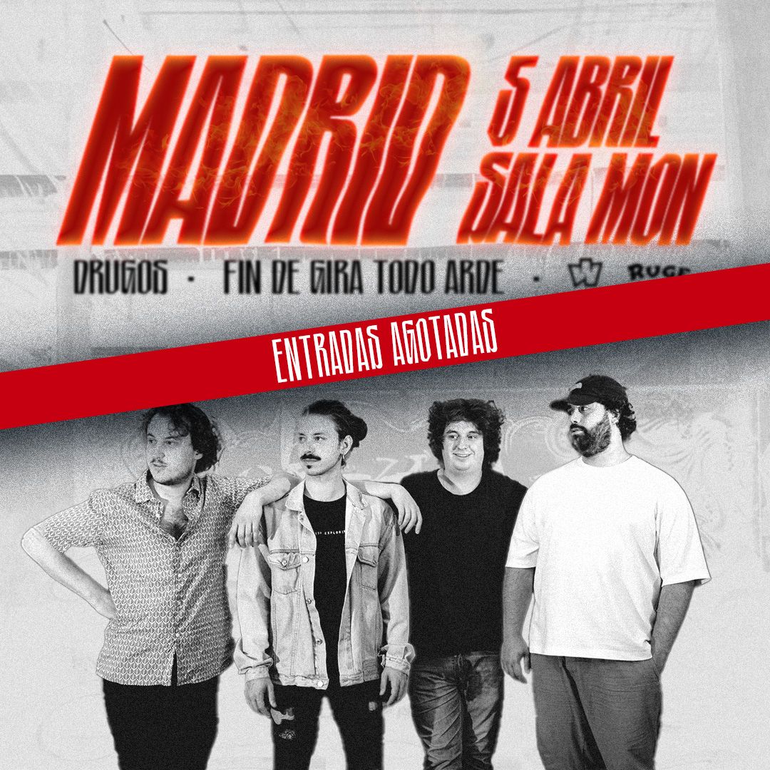 Fotografía promocional de Drugos en Madrid, 5 de abril en Sala Mon (entradas agotadas).