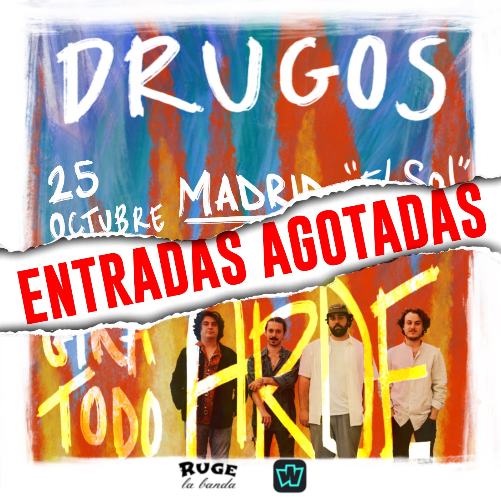 Fotografía promocional de Drugos en Madrid, sala El Sol, 25 de octubre (entradas agotadas)