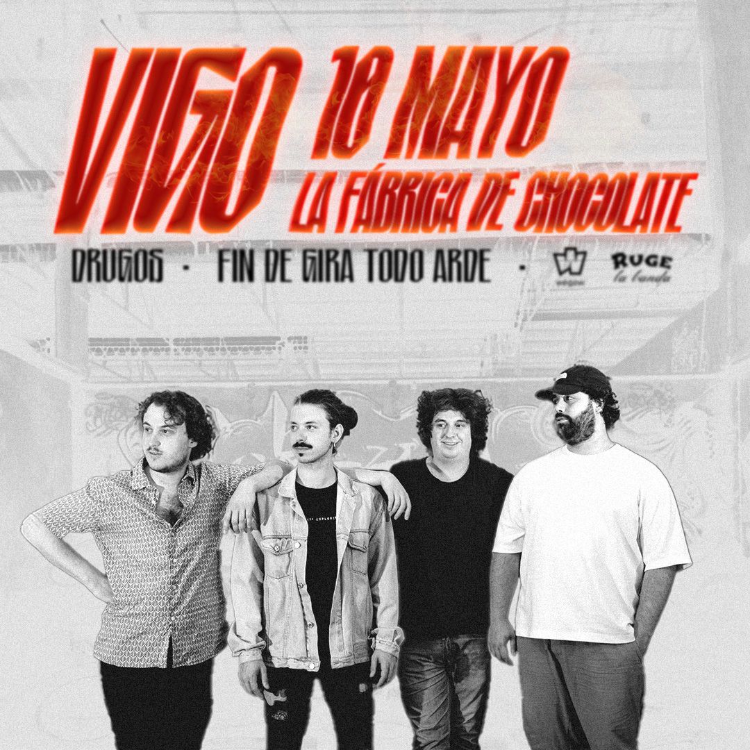 Fotografía promocional de Drugos en Vigo, 10 de Mayo (Fábrica de Chocolate)