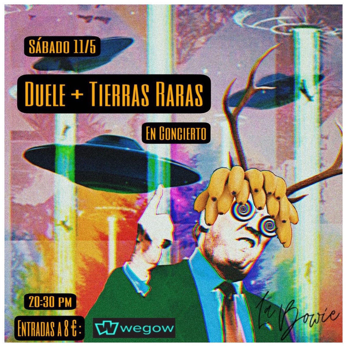 Fotografía promocional de Duele + Tierras Raras en La Bowie