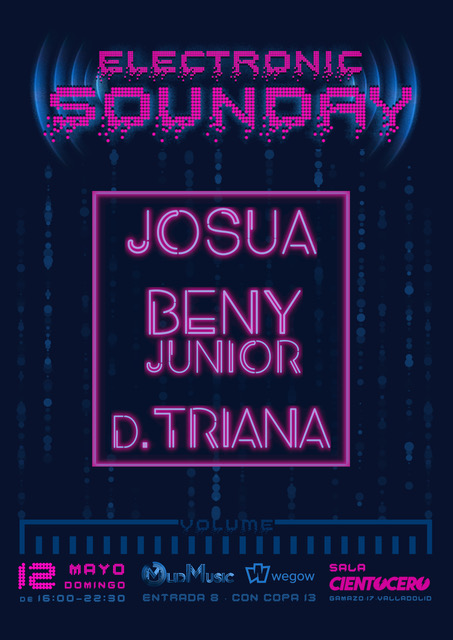 Promotional photograph of Electronic Sounday 12 mayo Cientocero Valladolid.