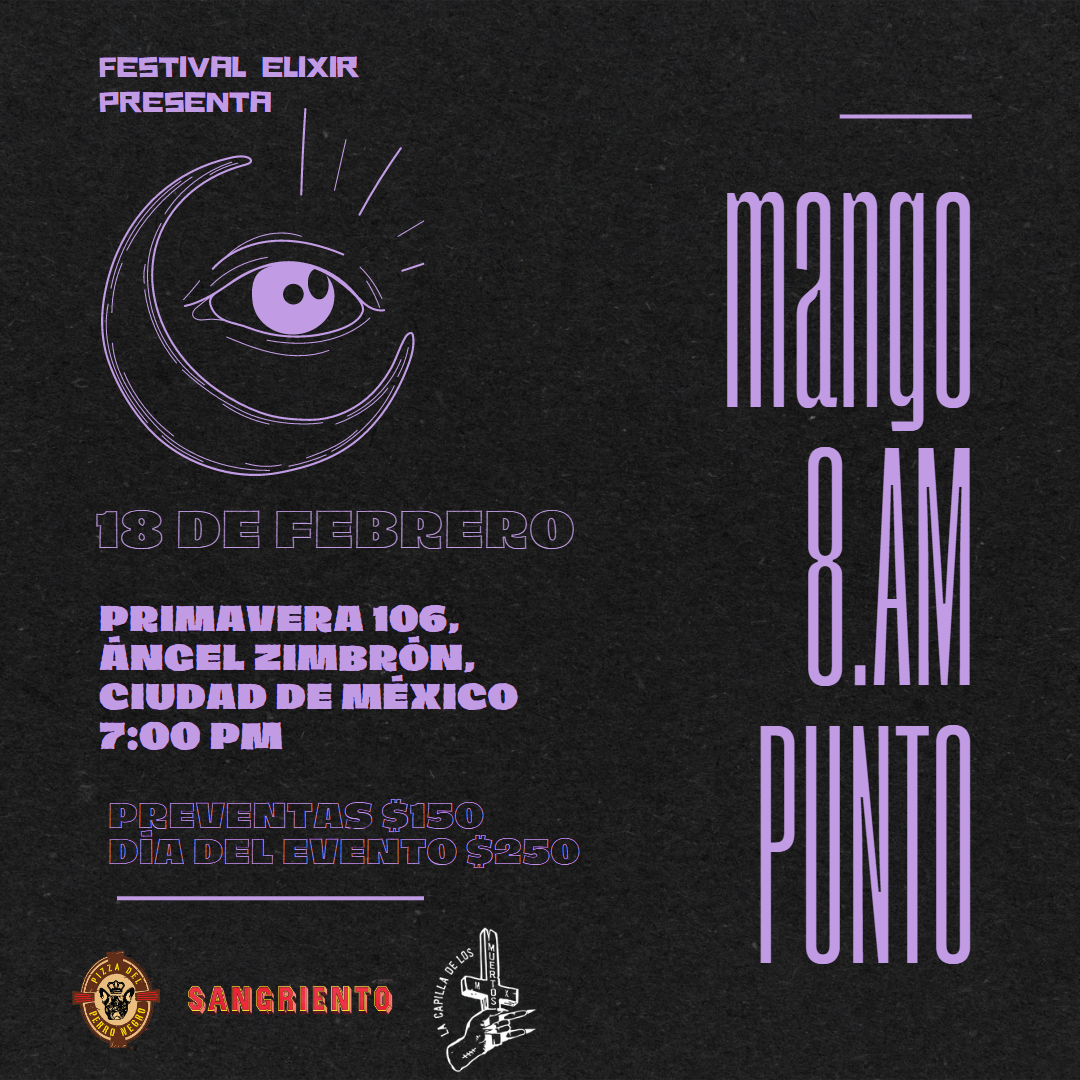 Fotografía promocional de Elixir presenta - Mango en Sangriento