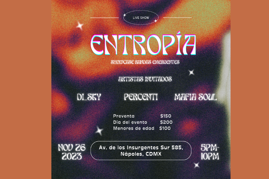 Fotografía promocional de Entropia Showcase Bandas Emergentes en Ła Piedad Live Music