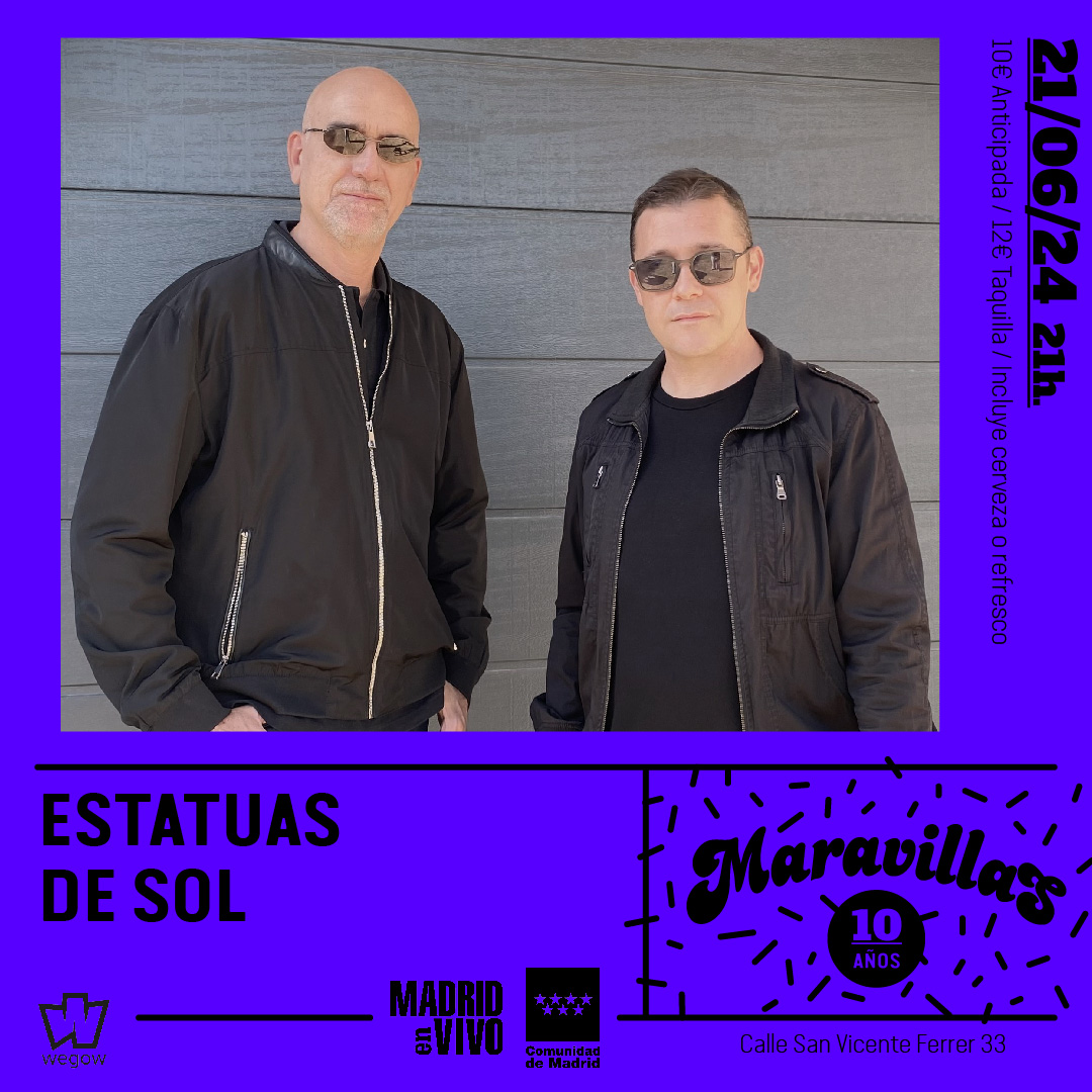 Fotografía promocional de Estatuas de Sol en Maravillas Club