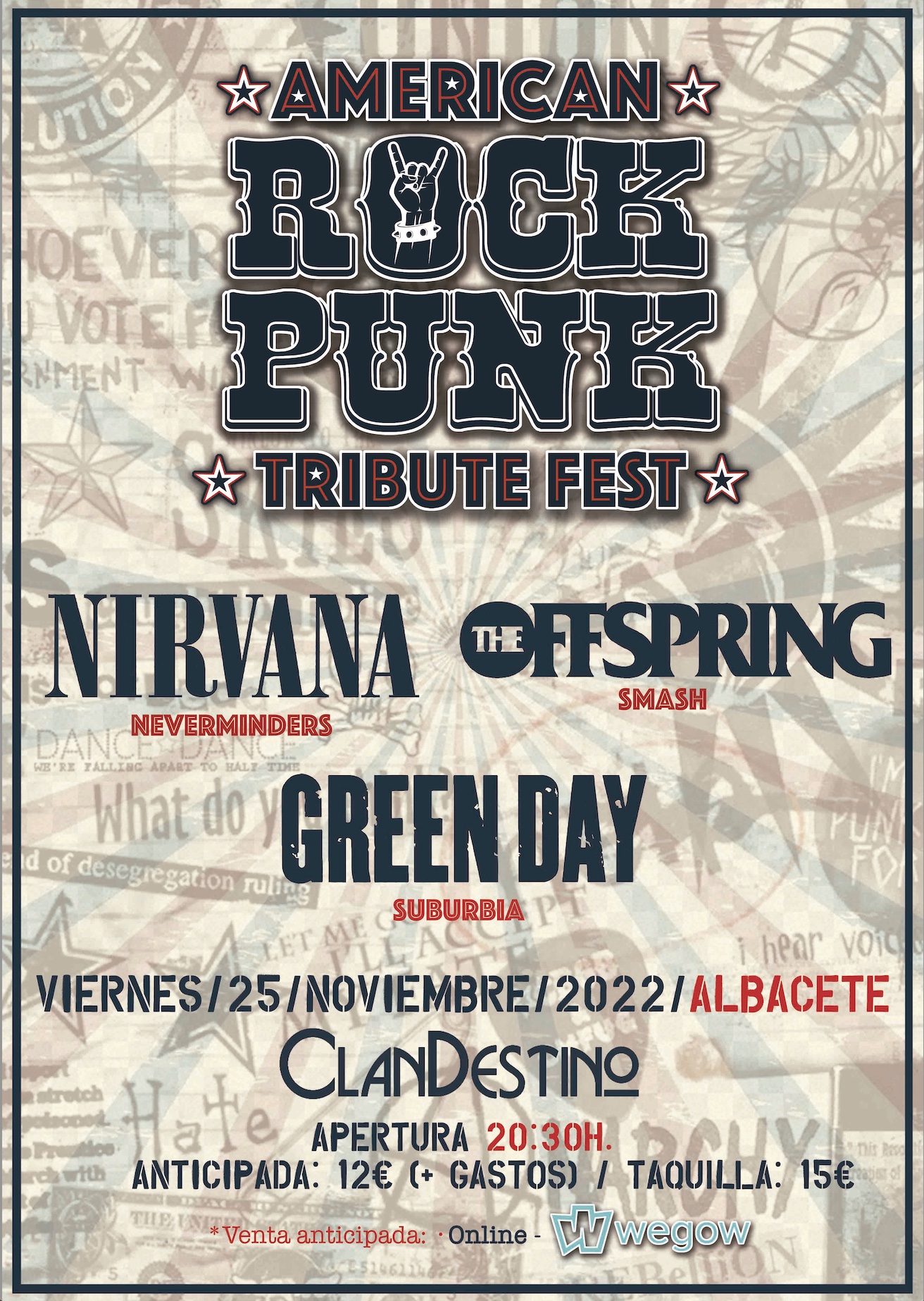 Fotografía promocional de Festival de Tributos AMERICAN ROCK PUNK (Albacete)