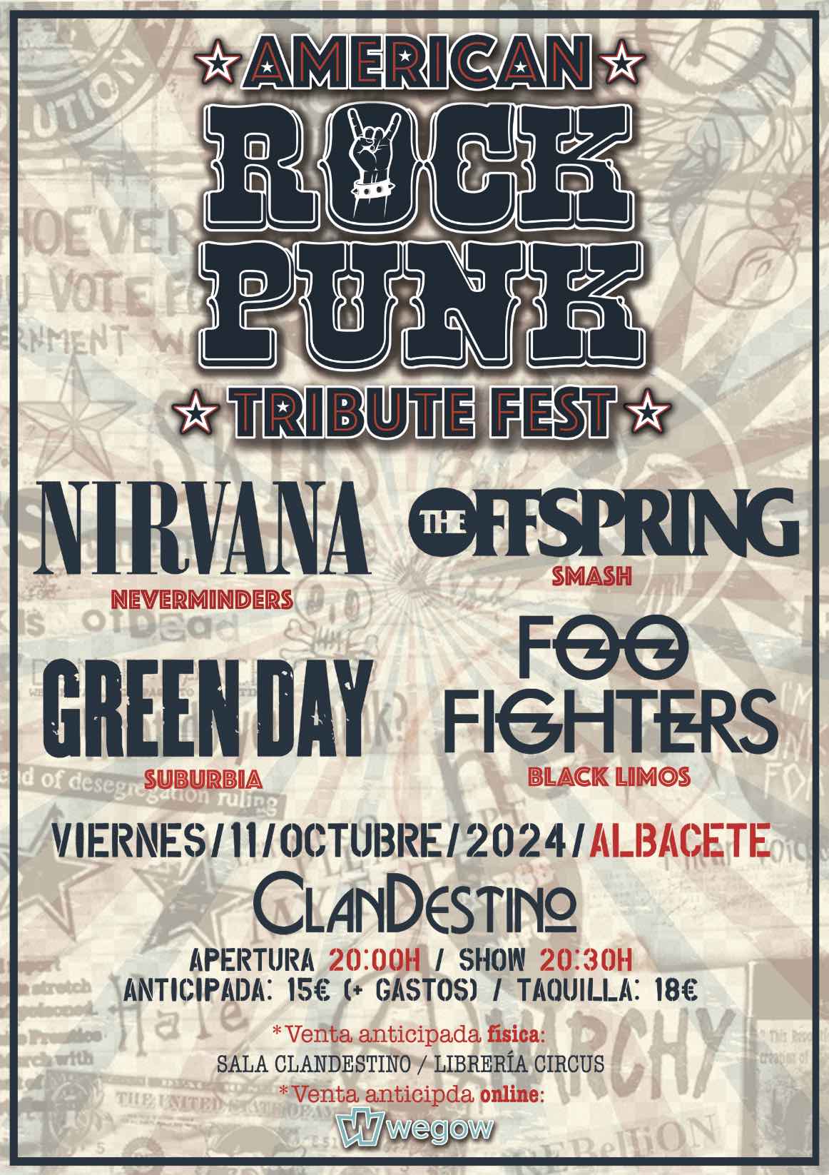 Fotografía promocional de Festival de Tributos AMERICAN ROCK PUNK (Albacete)