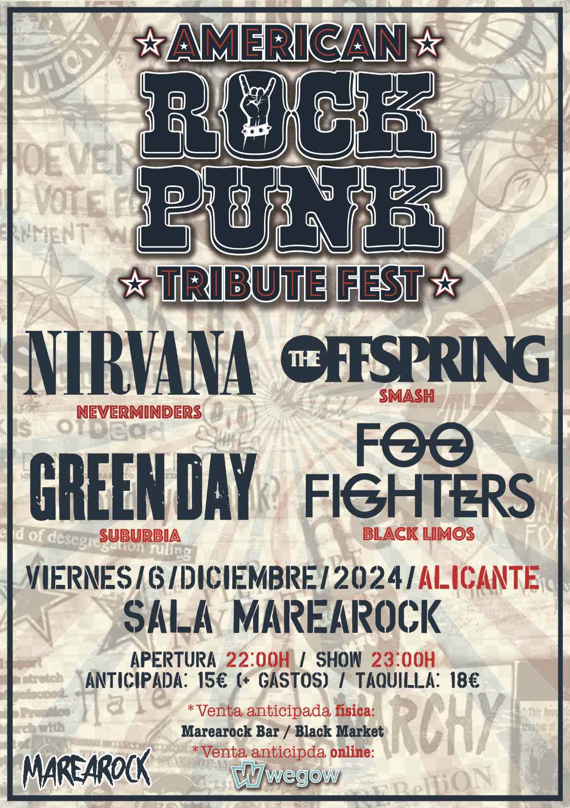 Fotografía promocional de Festival de Tributos AMERICAN ROCK PUNK (Alicante)