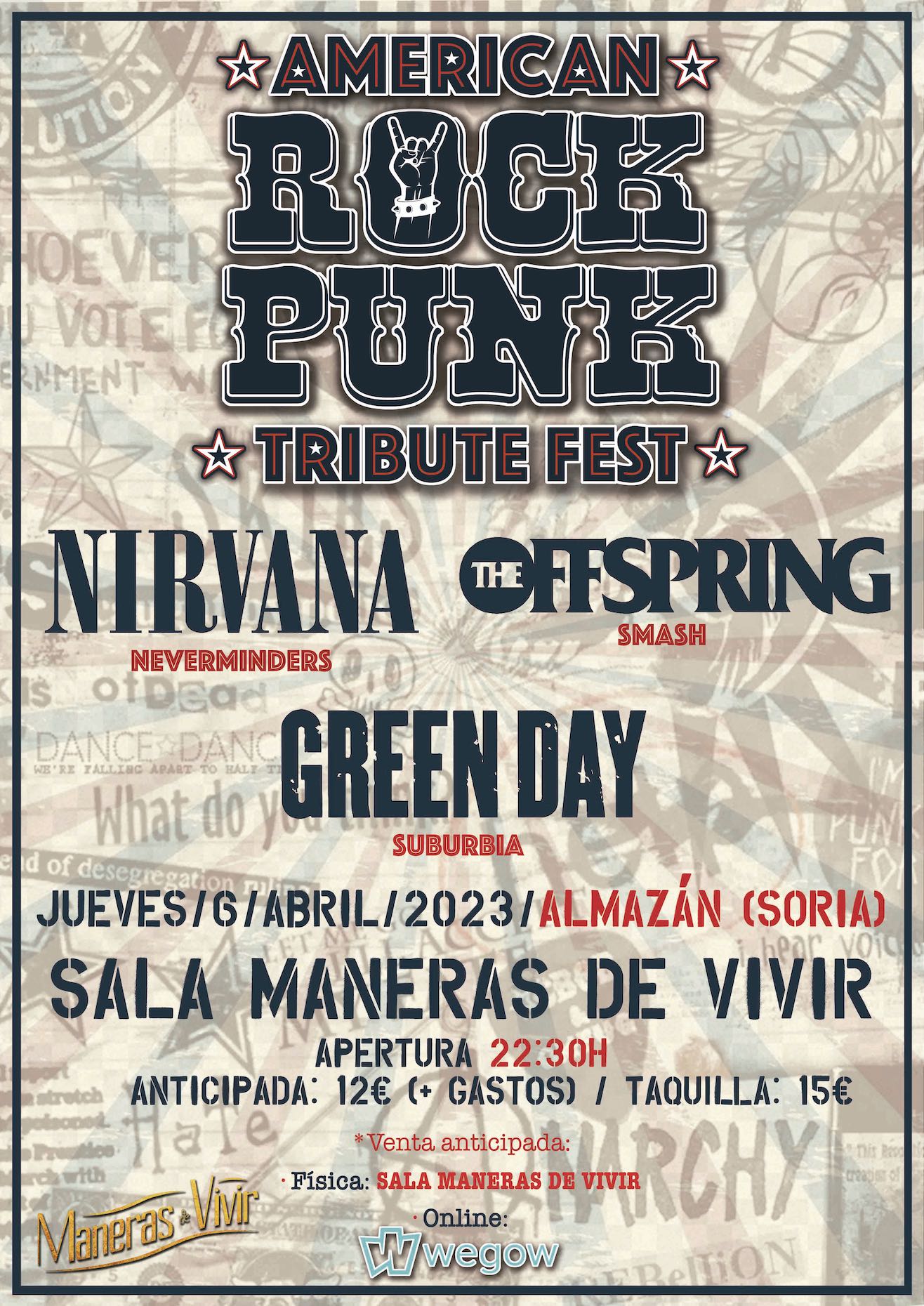 Fotografía promocional de Festival de Tributos AMERICAN ROCK PUNK (Almazán-Soria)