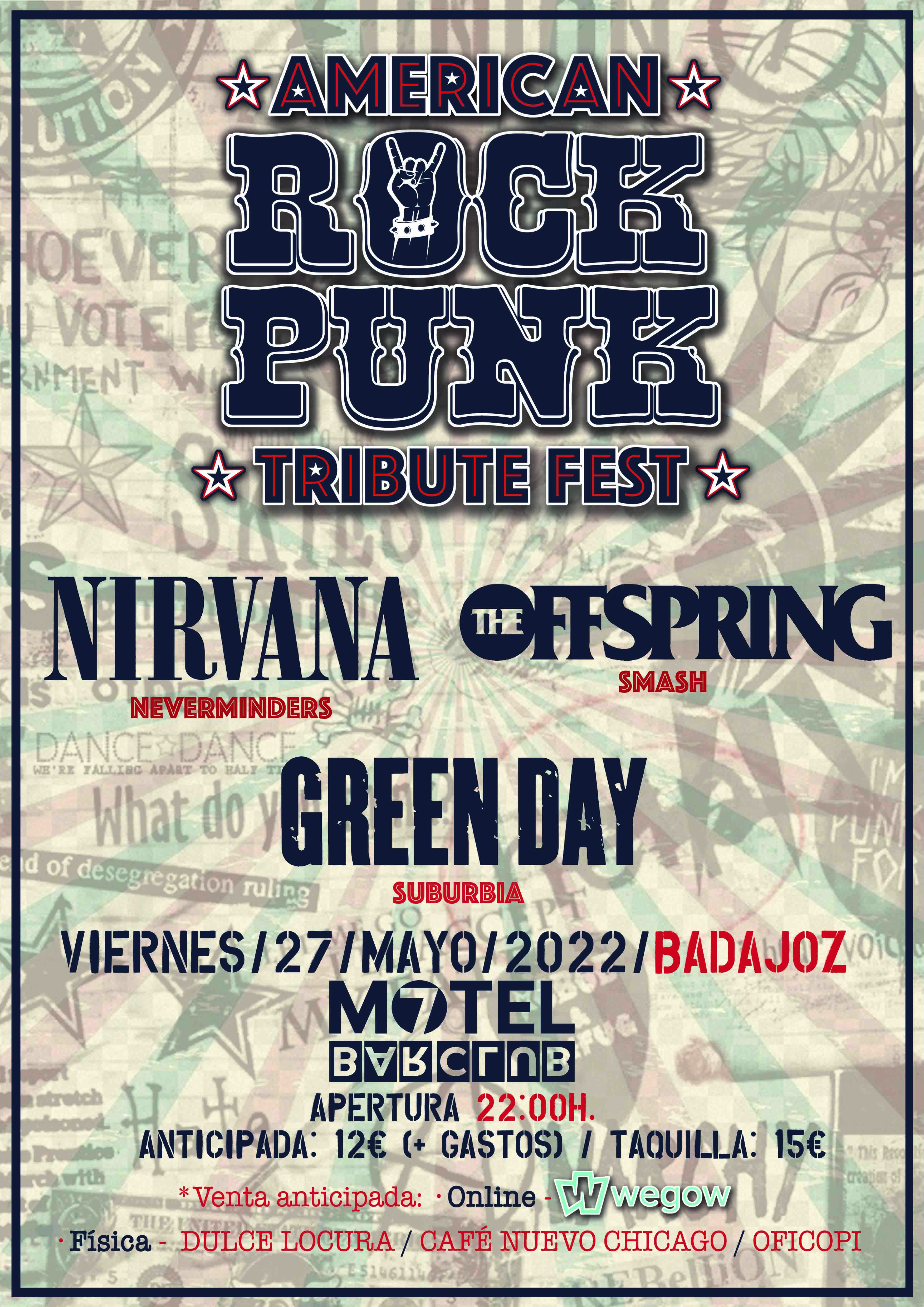 Fotografía promocional de Festival de Tributos AMERICAN ROCK PUNK (Badajoz)