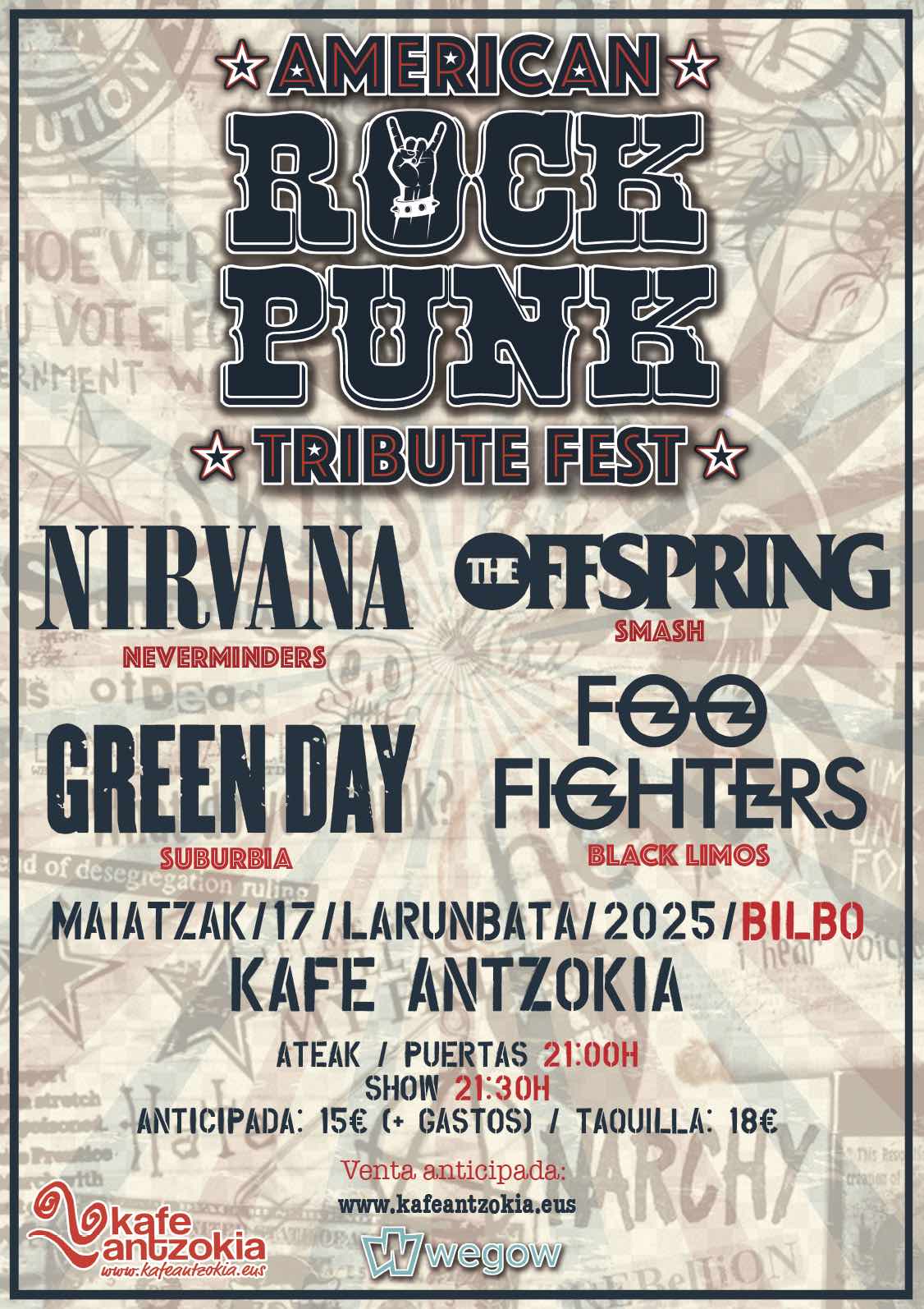 Fotografía promocional de Festival de Tributos AMERICAN ROCK PUNK (Bilbao)