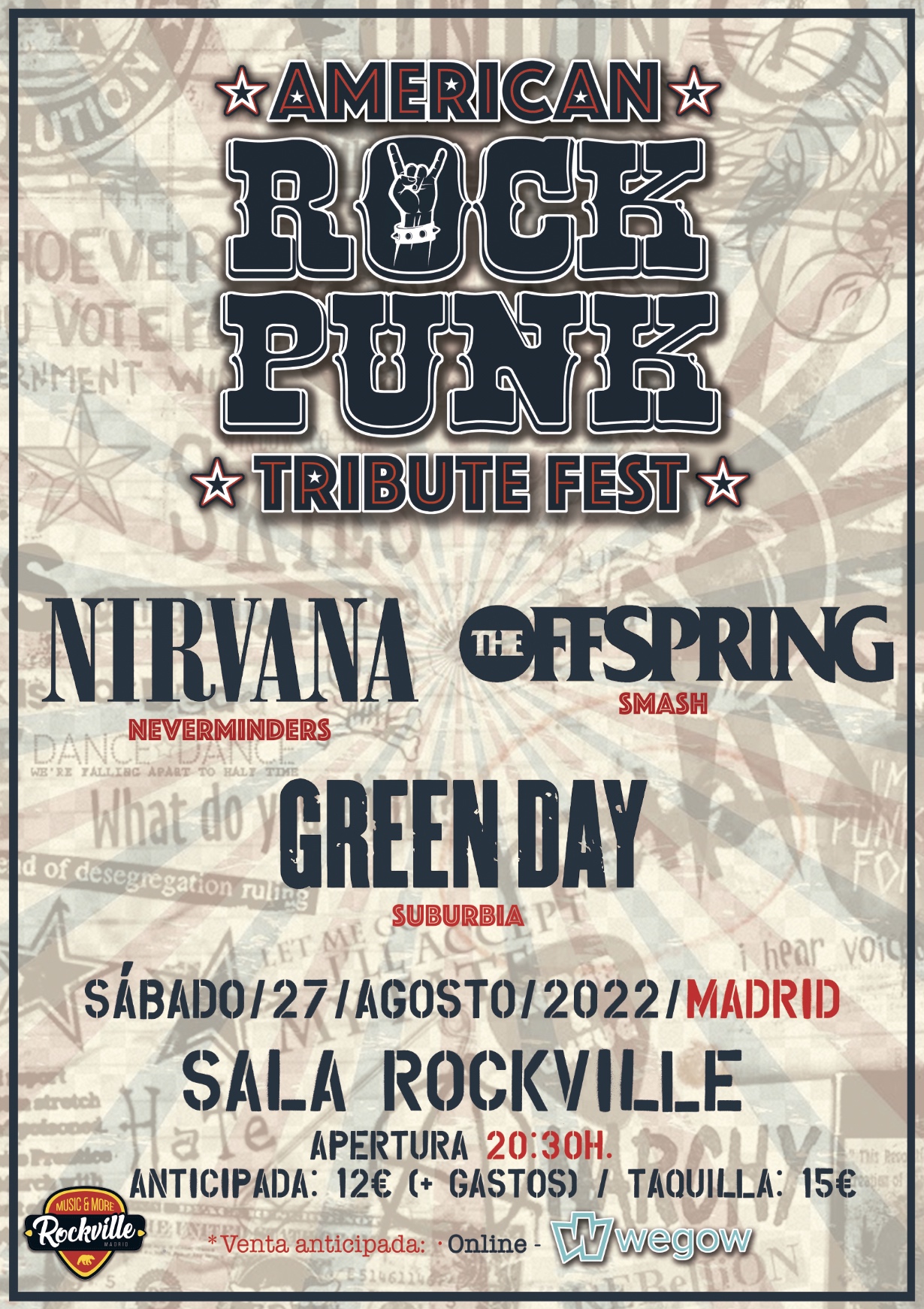 Fotografía promocional de Festival de Tributos AMERICAN ROCK PUNK (Madrid)